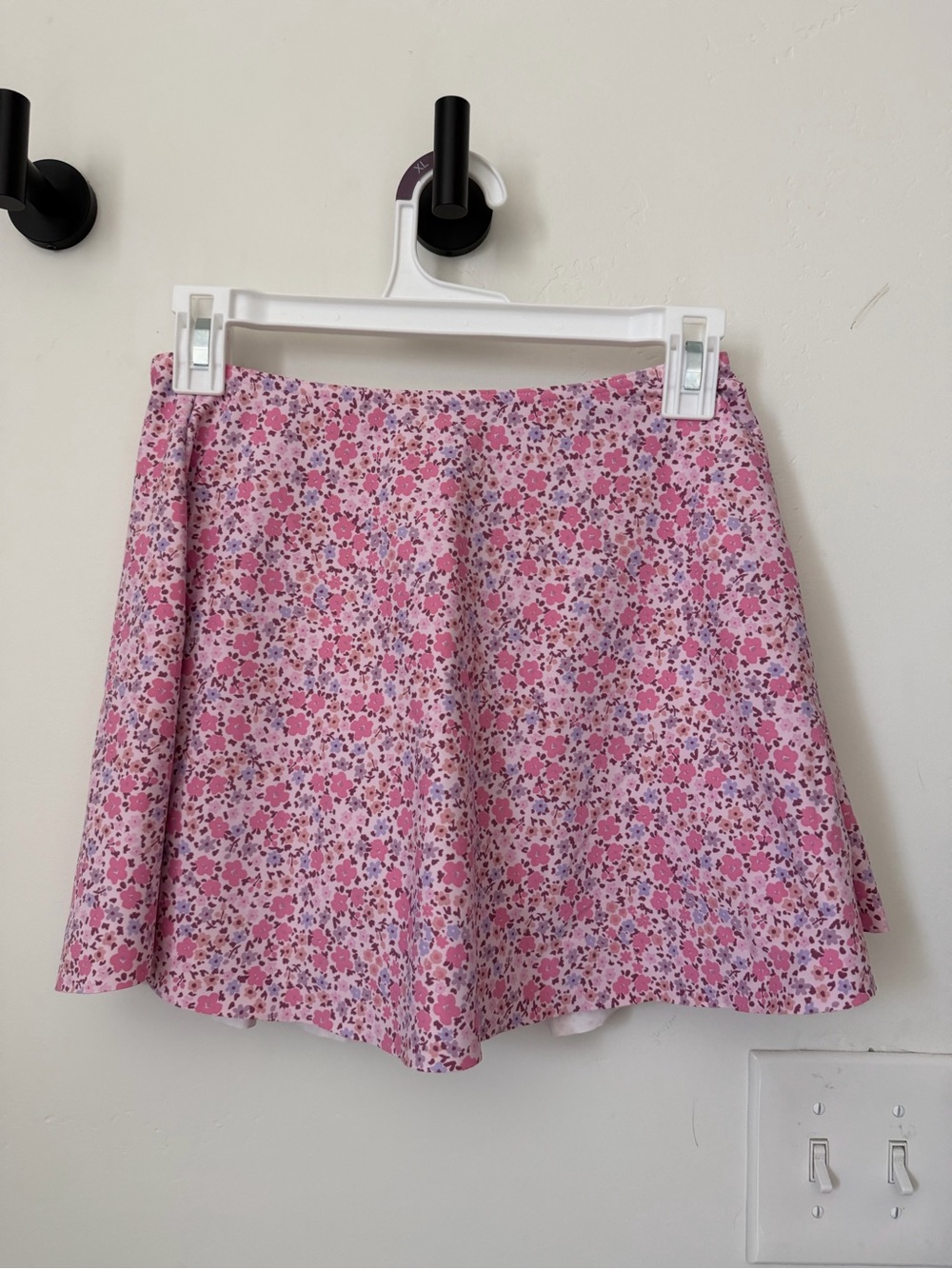 Cotton On Pink Floral Skater Skirt stretchy workout material